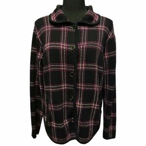 JONES NEW YORK Signature Woman ☆ Long Sleeve Plaid Sweater Jacket